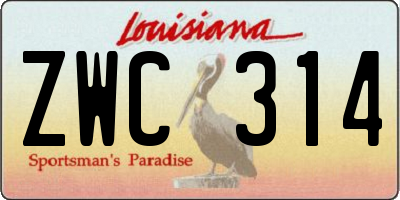 LA license plate ZWC314