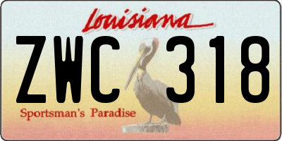 LA license plate ZWC318