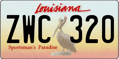 LA license plate ZWC320