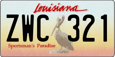 LA license plate ZWC321