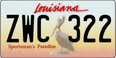 LA license plate ZWC322