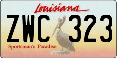 LA license plate ZWC323