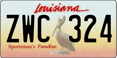 LA license plate ZWC324