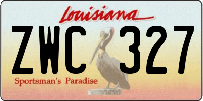 LA license plate ZWC327