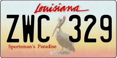 LA license plate ZWC329