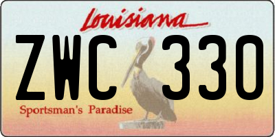 LA license plate ZWC330