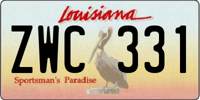 LA license plate ZWC331