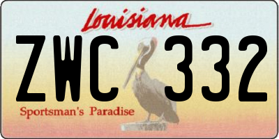 LA license plate ZWC332
