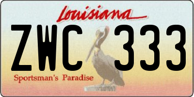 LA license plate ZWC333