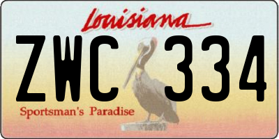 LA license plate ZWC334