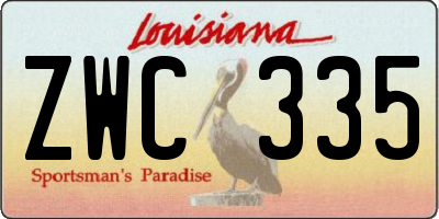 LA license plate ZWC335