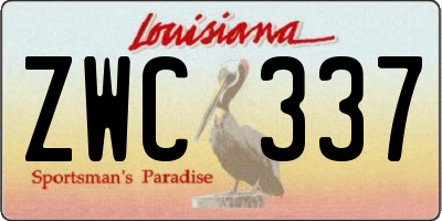 LA license plate ZWC337