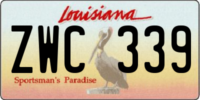 LA license plate ZWC339