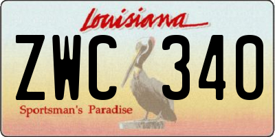 LA license plate ZWC340