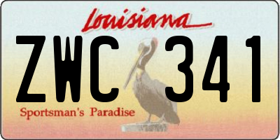 LA license plate ZWC341