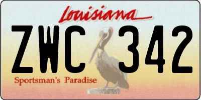 LA license plate ZWC342