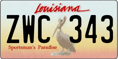 LA license plate ZWC343