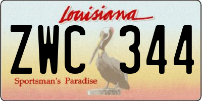 LA license plate ZWC344