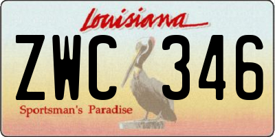 LA license plate ZWC346