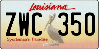 LA license plate ZWC350