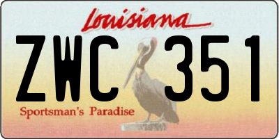 LA license plate ZWC351