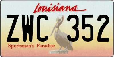 LA license plate ZWC352