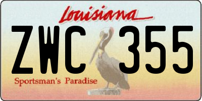 LA license plate ZWC355
