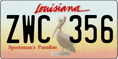LA license plate ZWC356