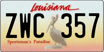 LA license plate ZWC357