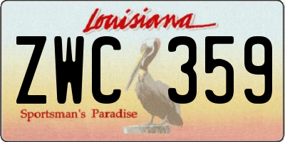 LA license plate ZWC359