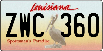 LA license plate ZWC360