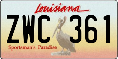 LA license plate ZWC361