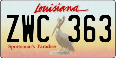 LA license plate ZWC363