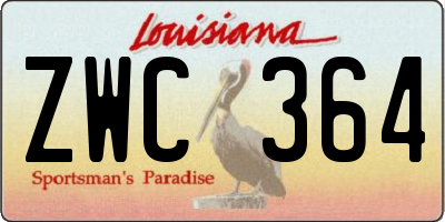 LA license plate ZWC364