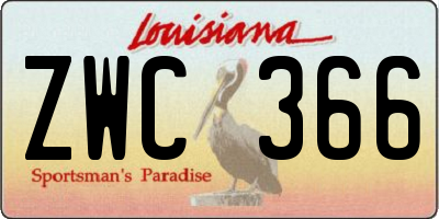 LA license plate ZWC366