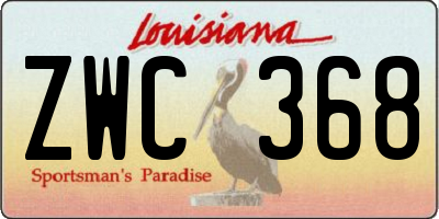 LA license plate ZWC368