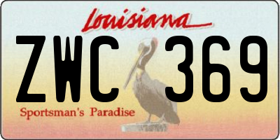 LA license plate ZWC369