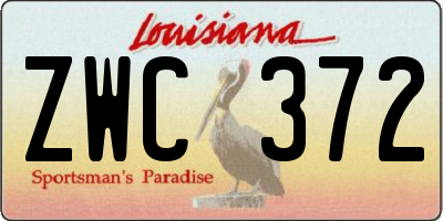 LA license plate ZWC372