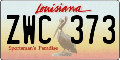 LA license plate ZWC373