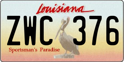 LA license plate ZWC376
