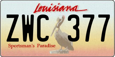 LA license plate ZWC377