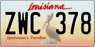 LA license plate ZWC378