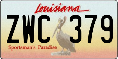 LA license plate ZWC379