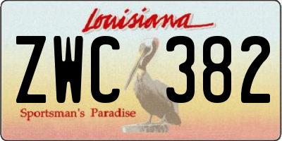 LA license plate ZWC382