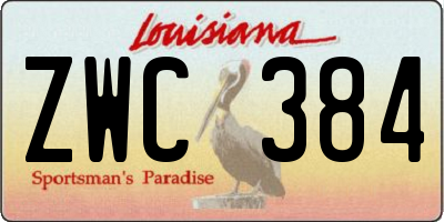 LA license plate ZWC384