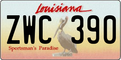 LA license plate ZWC390