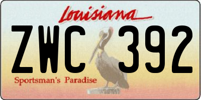 LA license plate ZWC392