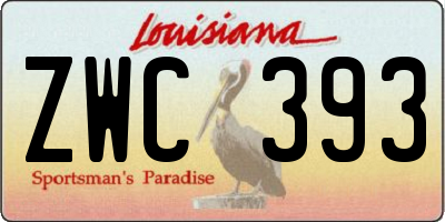 LA license plate ZWC393