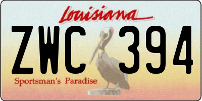 LA license plate ZWC394