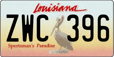 LA license plate ZWC396